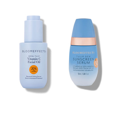Vitamin C Facial Oil and Tulip Dew Sunscreen Serum