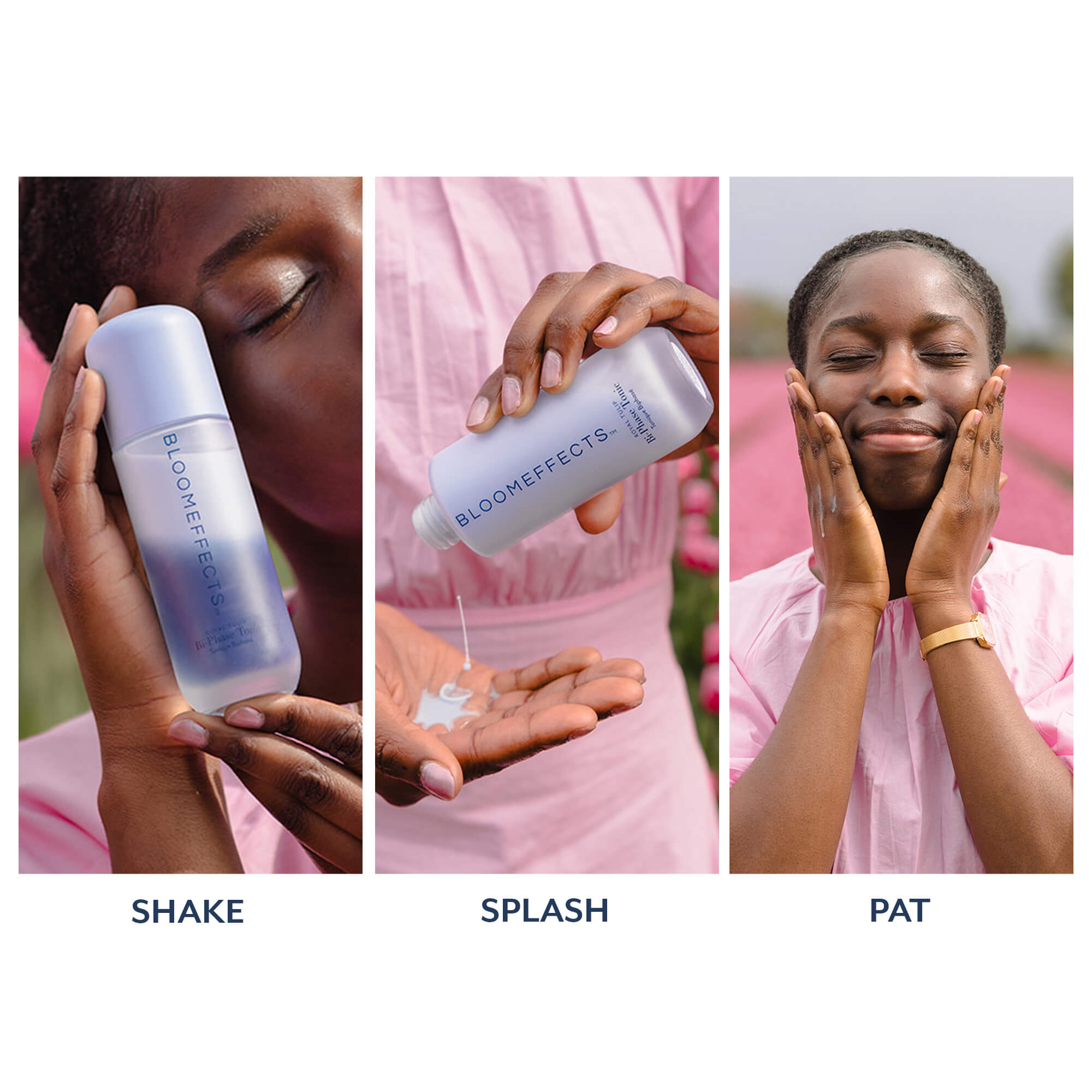 Steps to use Bi-phase tonic - Shake, Splash Pat