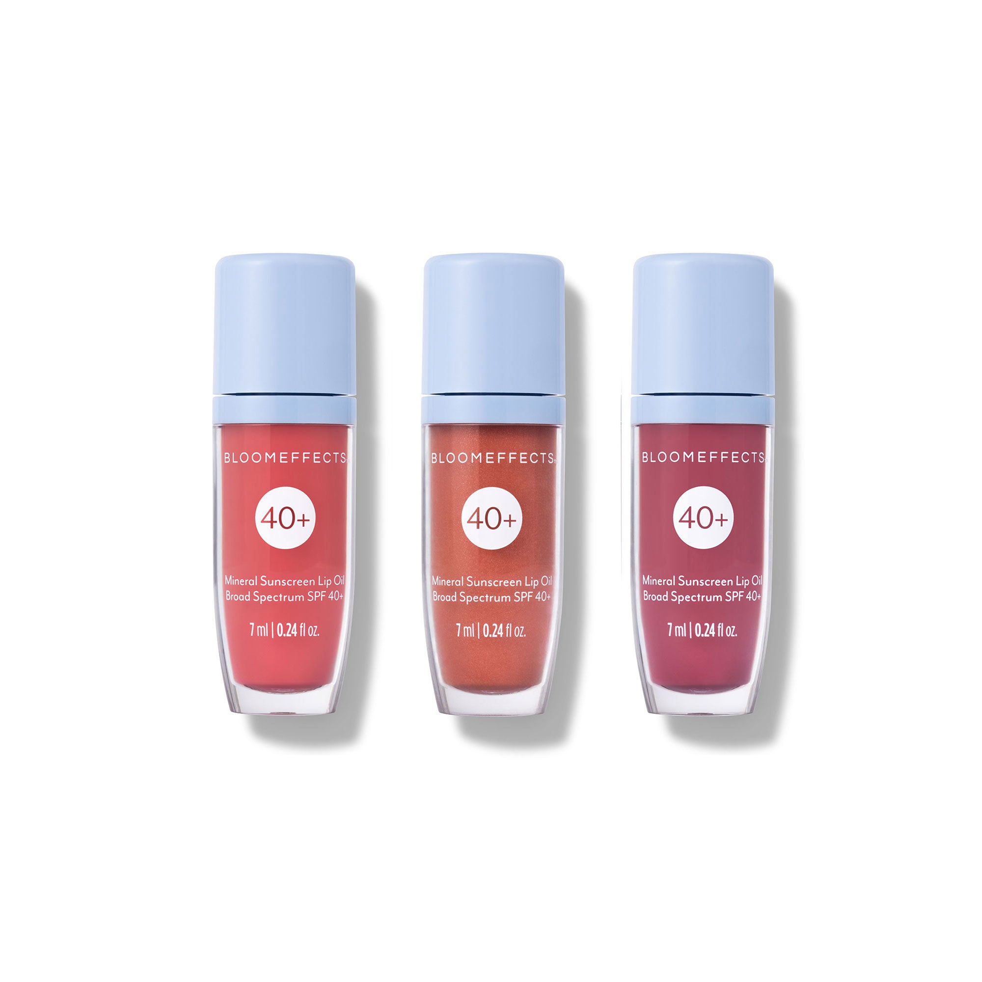 Three shades of Tulipscreen Hydrating Lip oil